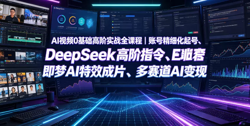 AI视频0基础高阶实战全课程|账号精细化起号、DeepSeek高阶指令、即梦AI特效成片、多赛道AI短视频量产变现 AI视频0基础高阶实战全课程|账号精细化起号、DeepSeek高阶指令、即梦AI特效成片、多赛道AI短视频量产变现