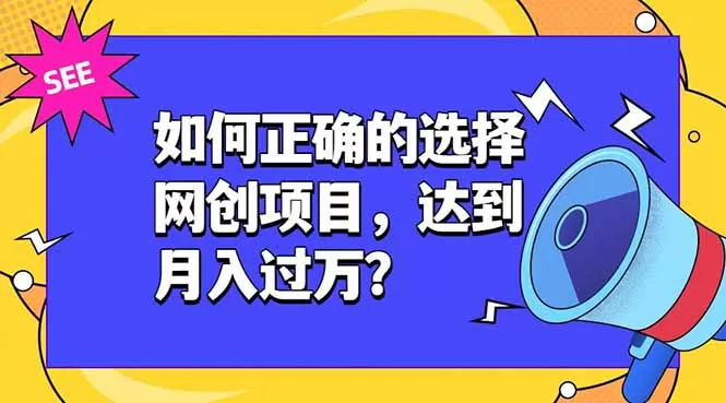 如何正确的选择网创项目,达到月入过万?,本课程教你正确选择项目。-鹊桥梦网创