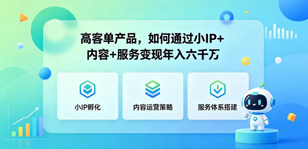 高客单产品,如何通过小IP+内容+服务变现年入六干W-鹊桥梦网创