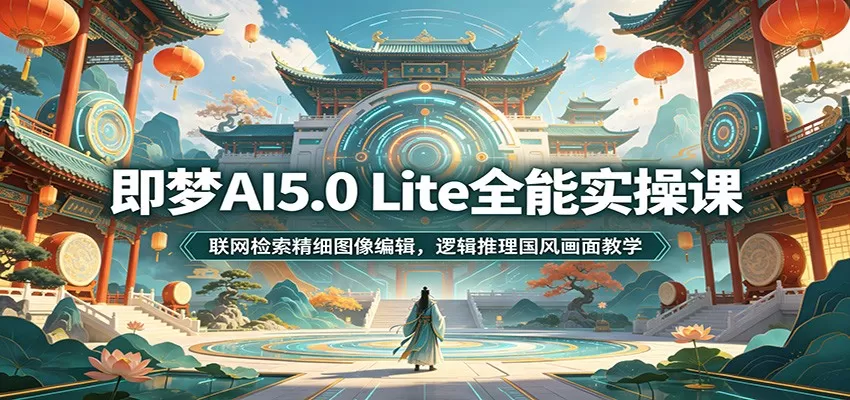 即梦AI5.0 Lite全能实操课:联网检索精细图像编辑,逻辑推理国风画面教学-鹊桥梦网创