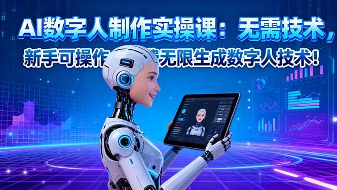 (16376期)AI数字人制作实操课:无需技术,新手可操作,免费无限生成数字人技术!-鹊桥梦网创