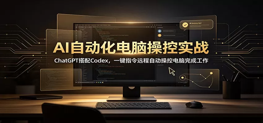 AI自动化电脑操控实战：ChatGPT搭配Codex，一键指令远程自动操控电脑完成工作-鹊桥梦网创
