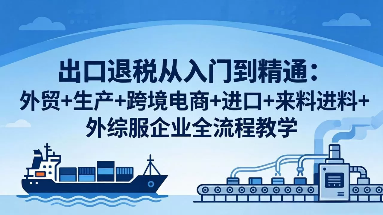 出口退税从入门到精通：外贸+生产+跨境电商+进口+来料进料+外综服企业全流程教学-鹊桥梦网创
