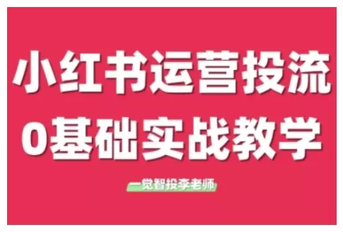 小红书运营投流，小红书广告投放从0到1的实战课，学完即可开始投放（更新26年）-鹊桥梦网创
