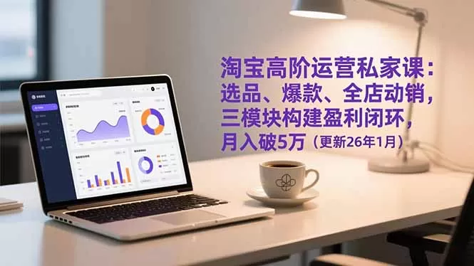 淘宝高阶运营私家课：选品、爆款、全店动销，三模块构建盈利闭环，月入破5万(更新26年1月-鹊桥梦网创
