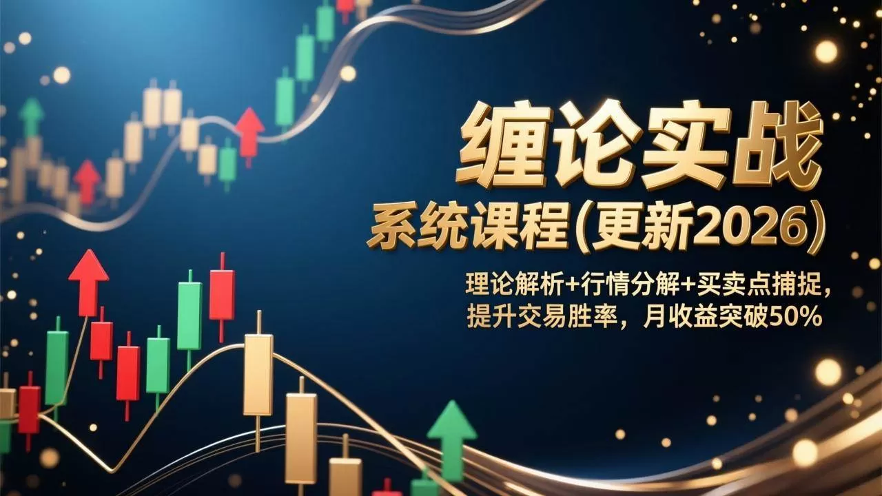 （17136期）缠论实战系统课程(更新2026)，理论解析+行情分解+买卖点捕捉，提升交易胜率，月收益突破50%-鹊桥梦网创