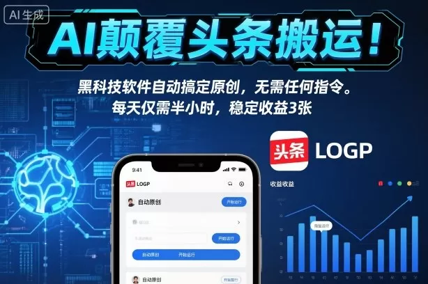 AI颠覆头条搬运!黑科技软件自动搞定原创,无需任何指令。每天仅需半小时,稳定收益3张【揭秘】 AI颠覆头条搬运!黑科技软件自动搞定原创,无需任何指令。每天仅需半小时,稳定收益3张【揭秘】