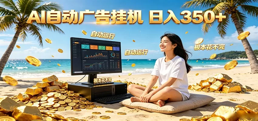 AI自动广告挂机 日入350+ 真正做到躺赚式变现,根本花不完!-鹊桥梦网创