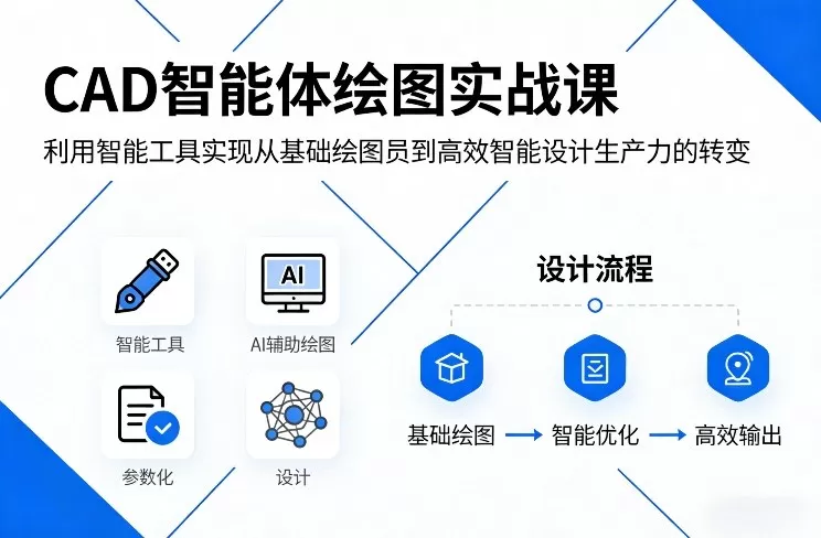 CAD智能体绘图实战课，利用智能工具，实现从基础绘图员到高效智能设计生产力的转变-鹊桥梦网创