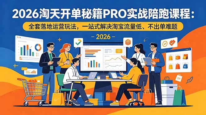 2026淘天开单秘籍PRO实战陪跑课程：全套落地运营玩法，一站式解决淘宝流量低、不出单难题-鹊桥梦网创