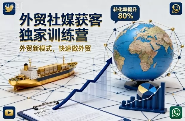外贸社媒获客独家训练营,外贸新模式,快速做外贸(更新)-鹊桥梦网创