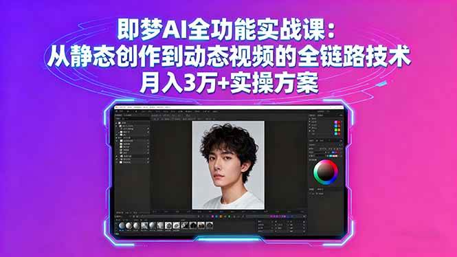 （16053期）即梦AI全功能实战课：从静态创作到动态视频的全链路技术 月入3万+实操方案-鹊桥梦网创