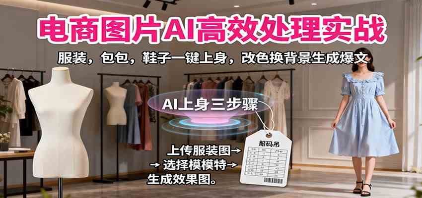 电商图片AI高效处理实战，服装，包包，鞋子一键上身，改色换背景生成爆文-鹊桥梦网创