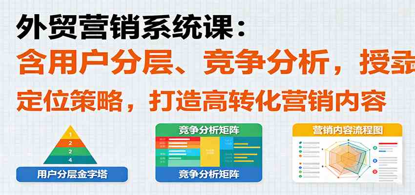 外贸营销系统课：含用户分层、竞争分析，授卖品、定位策略，打造高转化营销内容-鹊桥梦网创