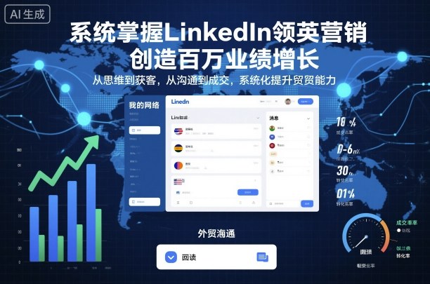 系统掌握LinkedIn领英营销，创造百万业绩增长，从思维到获客，从沟通到成交，系统化提升外贸能力-鹊桥梦网创