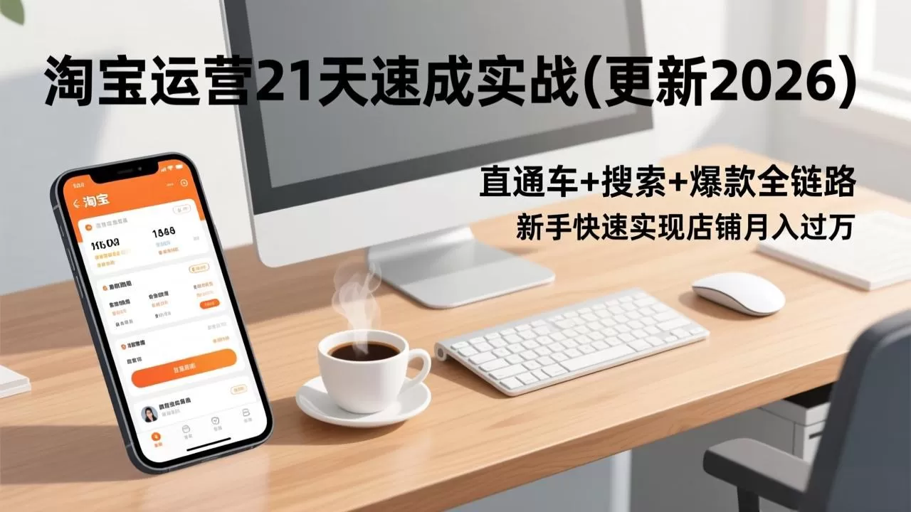 淘宝运营21天速成实战(更新2026-鹊桥梦网创