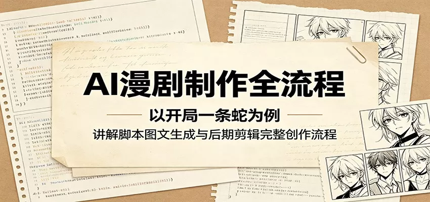 AI漫剧制作全流程:以开局一条蛇为例,讲解脚本图文生成与后期剪辑完整创作流程-鹊桥梦网创