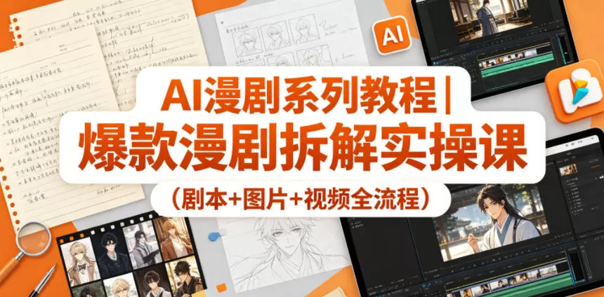 AI漫剧系列教程|爆款漫剧拆解实操课(剧本+图片+视频全流程)-鹊桥梦网创