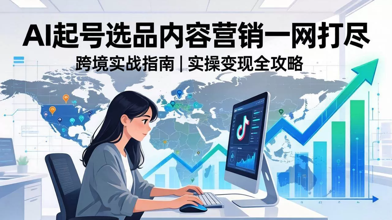 (17824期)2026 TikTok 跨境AI实操:从零基础到变现全流程,AI起号选品内容营销一网打尽-鹊桥梦网创