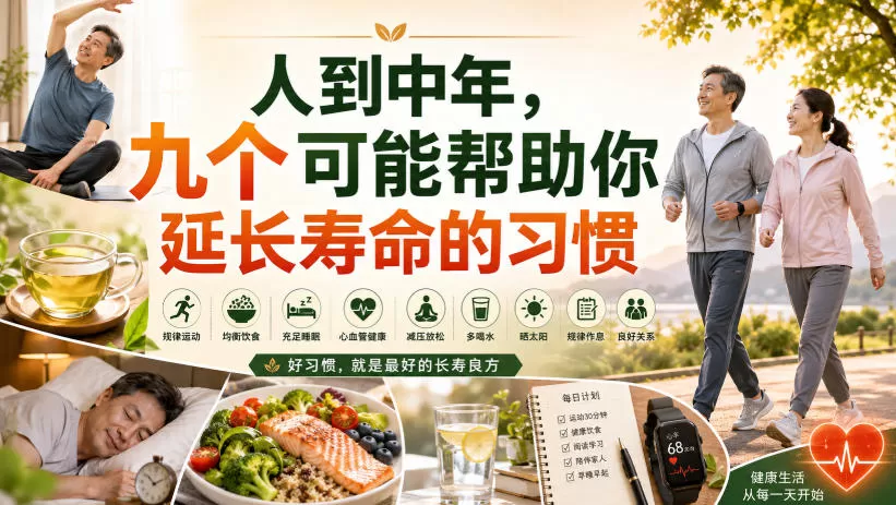 付费文章:人到中年,九个可能帮助你延长寿命的习惯-鹊桥梦网创