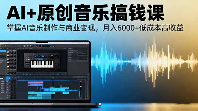 AI+原创音乐搞钱课：掌握AI音乐制作与商业变现，月入6000+低成本高收益-鹊桥梦网创