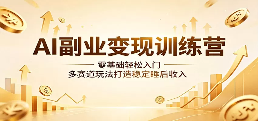 AI副业变现训练营：零基础轻松入门，多赛道玩法打造稳定睡后收入-鹊桥梦网创
