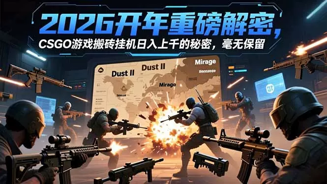 2026开年重磅解密，CSGO游戏搬砖挂机日入上千的秘密，毫无保留-鹊桥梦网创