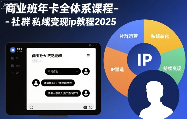 商业班年卡全体系课程-社群私域变现ip教程2025-鹊桥梦网创