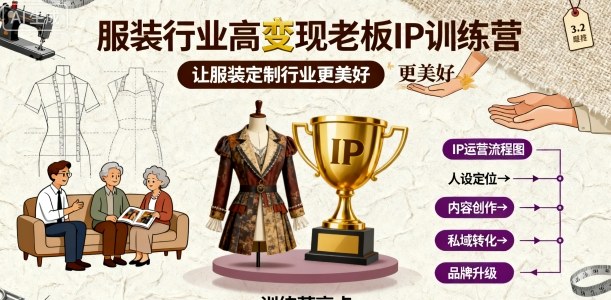 服装行业高变现老板IP训练营,让服装定制行业更美好-鹊桥梦网创