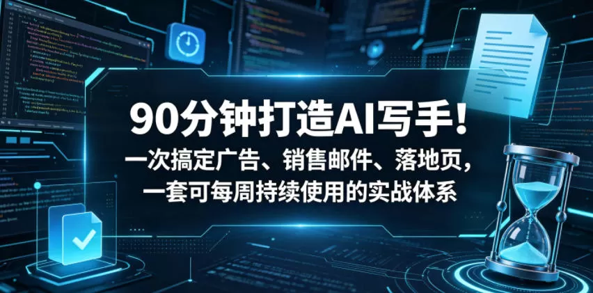 90分钟打造AI写手！一次搞定广告、销售邮件、落地页，一套可每周持续使用的实战体系【原创双语字幕】-鹊桥梦网创