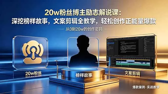 （18648期）20w粉丝博主励志解说课：深挖榜样故事，文案剪辑全教学，轻松创作正能量爆款-鹊桥梦网创