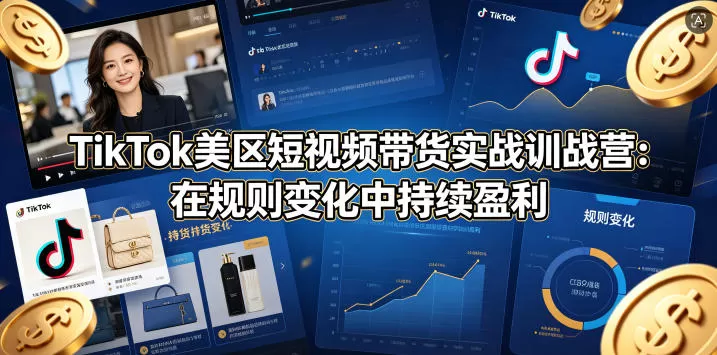 TikTok美区短视频带货实战训战营：在规则变化中持续盈利
