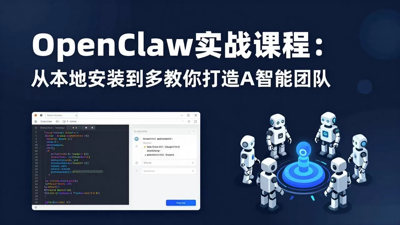 OpenClaw实战课程:从本地安装到多Agent协同,手把手教你打造AI智能团队-鹊桥梦网创