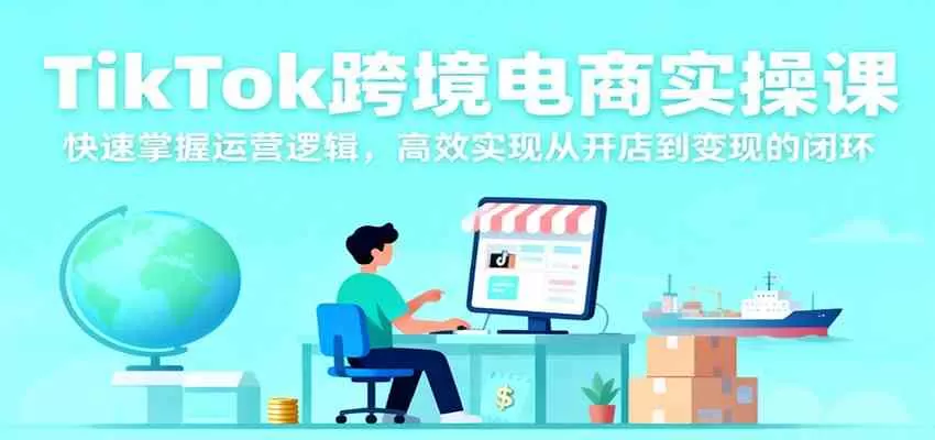 TikTok跨境电商实操课，快速掌握运营逻辑，高效实现从开店到变现的闭环-鹊桥梦网创