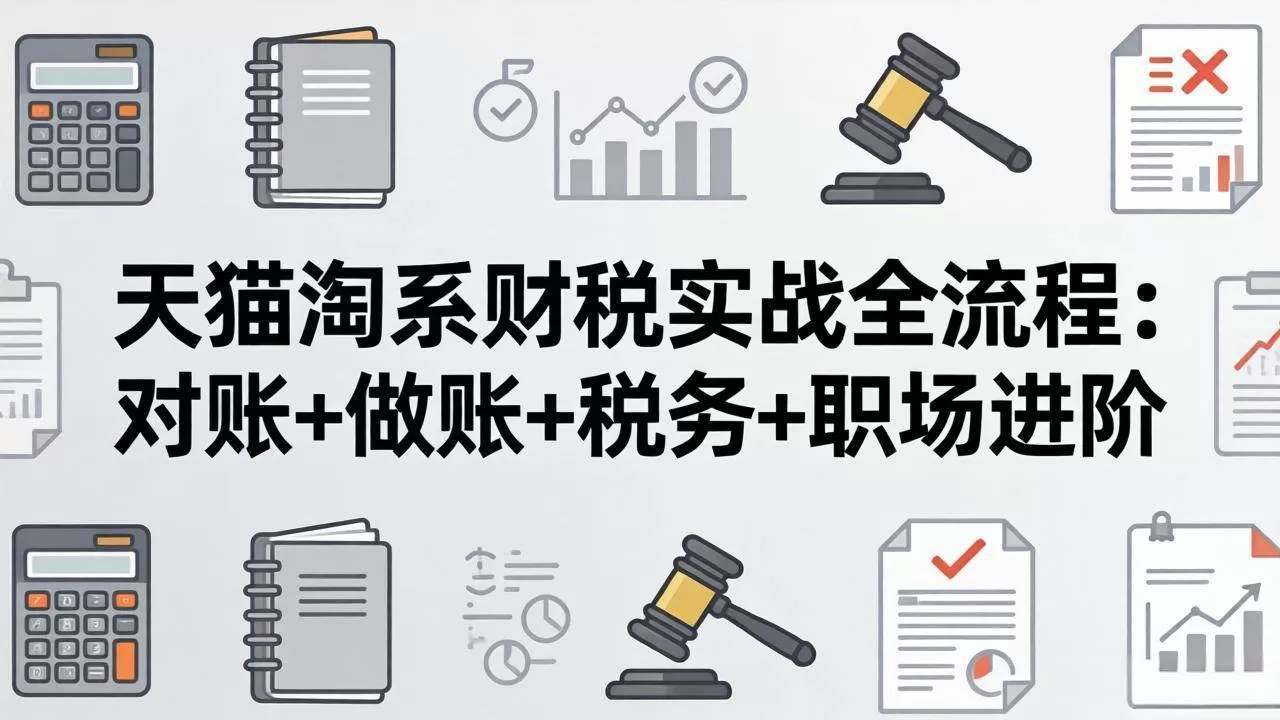 （17676期）天猫淘系财税实战全流程：对账+做账+税务+职场进阶，手把手吃透平台财税每一环