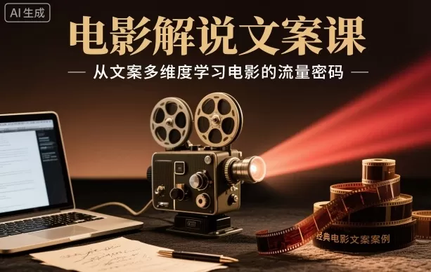 电影解说文案课,从文案多维度学习电影的流量密码-鹊桥梦网创