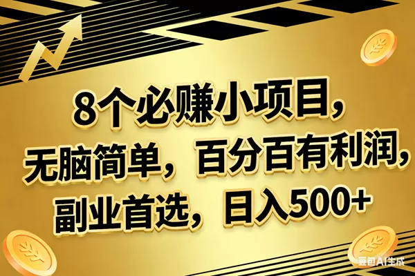(17793期)10个必赚的小项目,百分百有利润,无脑简单,副业首选,日入300+-鹊桥梦网创