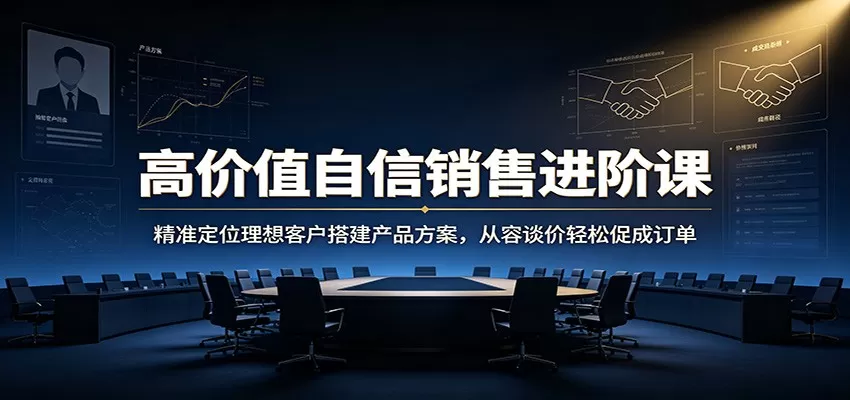 高价值自信销售进阶课：精准定位理想客户搭建产品方案，从容谈价轻松促成订单-鹊桥梦网创