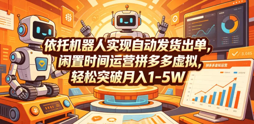依托机器人实现自动发货出单,闲置时间运营拼多多虚拟,轻松突破月入1-5W【揭秘】-鹊桥梦网创