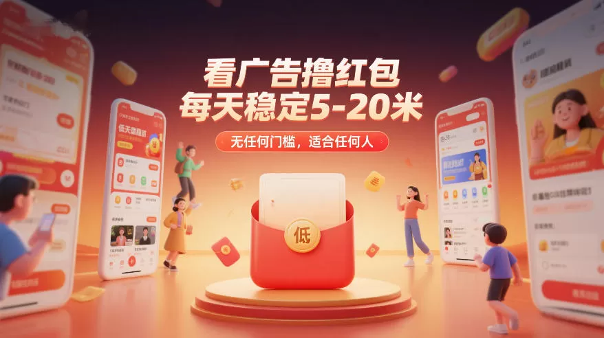 看广告撸红包，每天稳定5-20米，无任何门槛，适合任何人-鹊桥梦网创