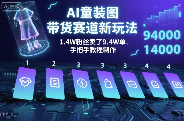 AI童装图文带货赛道新玩法,1.4W粉丝卖了9.4W单,手把手教程制作-鹊桥梦网创