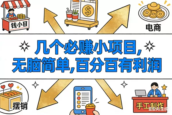 （16956期）9个必赚小项目，无脑简单，百分百有利润，副业首选，日入200+-鹊桥梦网创