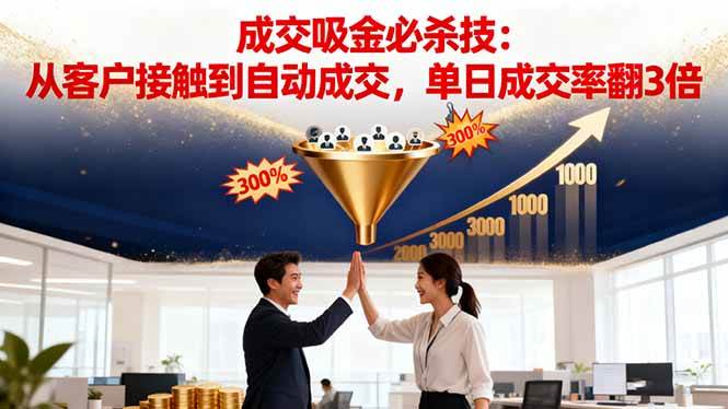 （16432期）吸金成交营销必杀技：从客户接触到自动成交，单日成交率翻3倍-鹊桥梦网创