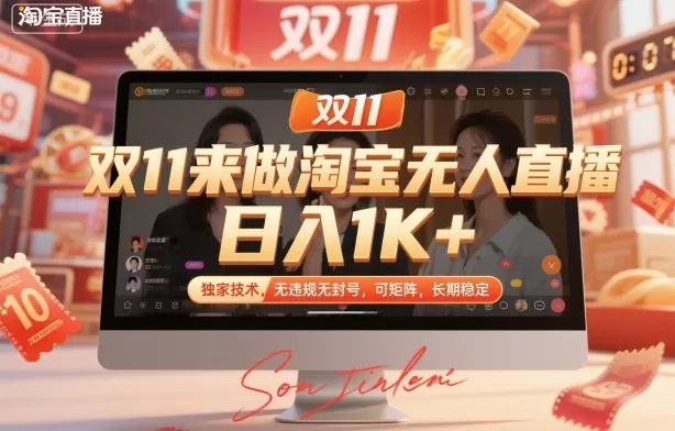 双11来做淘宝无人直播,日入1K+,独家技术,无违规无封号,可矩阵,长期稳定【揭秘】-鹊桥梦网创