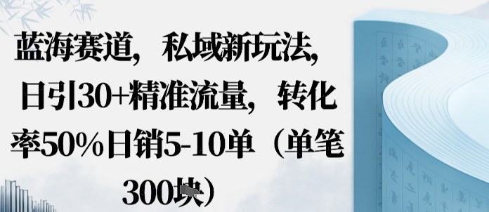 蓝海赛道，私域新玩法，日引30+精准流量，转化率50%日销5-10单（单笔3张）-鹊桥梦网创