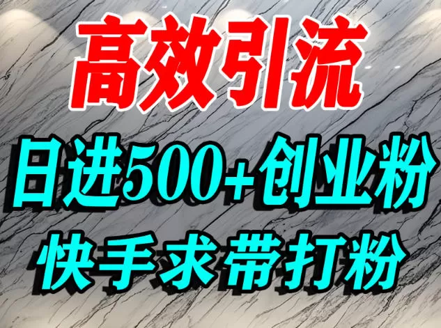 怎么打创业粉？快手求带视角精准引流创业粉，宝妈、学生群体日进500+精准流量