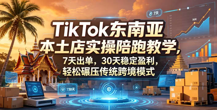 TikTok东南亚本土店实操陪跑教学，7天出单，30天稳定盈利，轻松碾压传统跨境模式（更新0516）-鹊桥梦网创