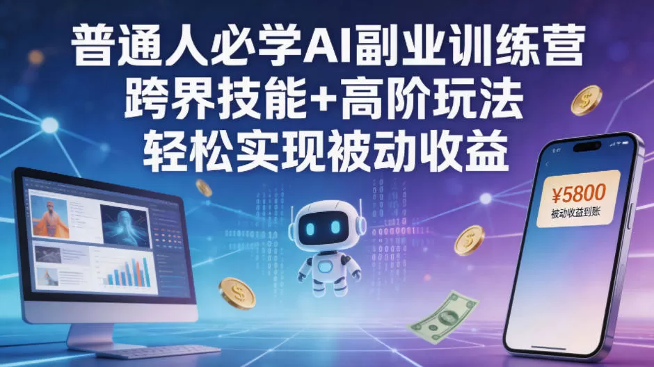 普通人必学AI副业训练营跨界技能+高阶玩法轻松实现被动收益-鹊桥梦网创
