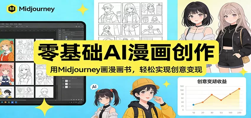 零基础AI漫画创作：用Midjourney画漫画书，轻松实现创意变现-鹊桥梦网创