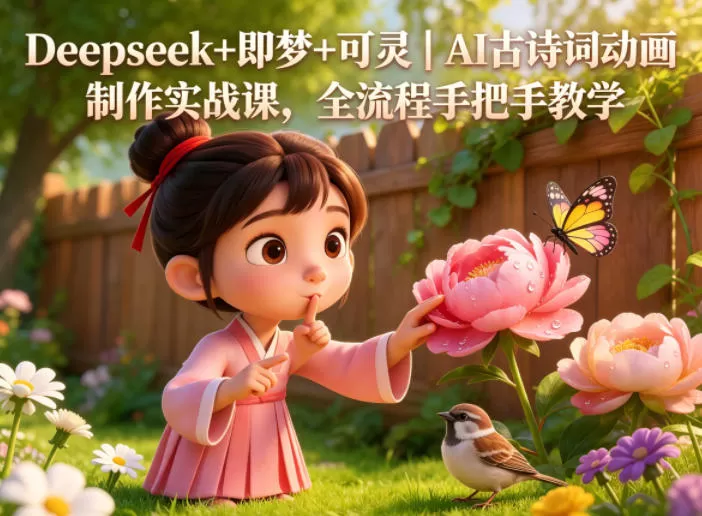 Deepseek+即梦+可灵｜AI古诗词动画制作实战课，全流程手把手教学-鹊桥梦网创